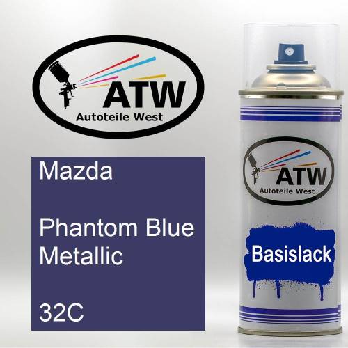 Mazda, Phantom Blue Metallic, 32C: 400ml Sprühdose, von ATW Autoteile West.